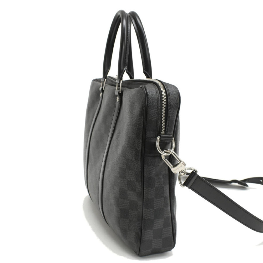 Louis Vuitton Graphite Voyage Black Damier Business Documents Bag Black Porte